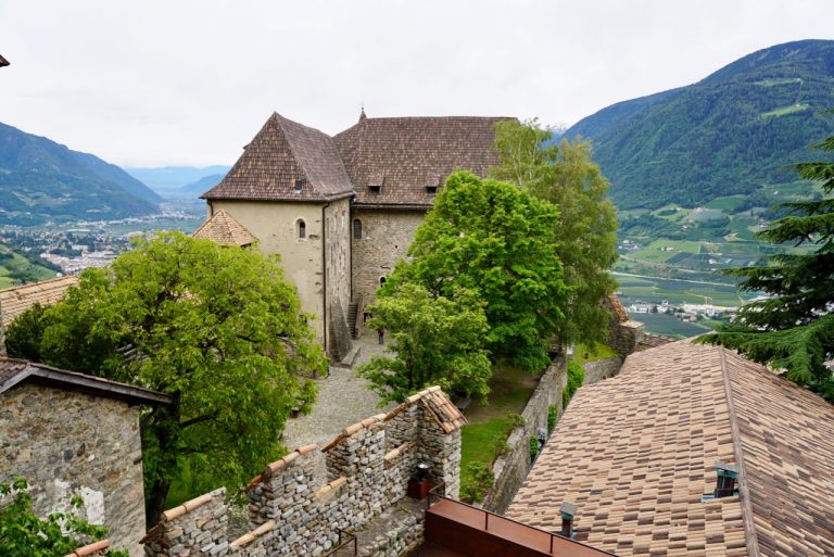 View from inside the Tirol Castle overlooking the Mirano valley